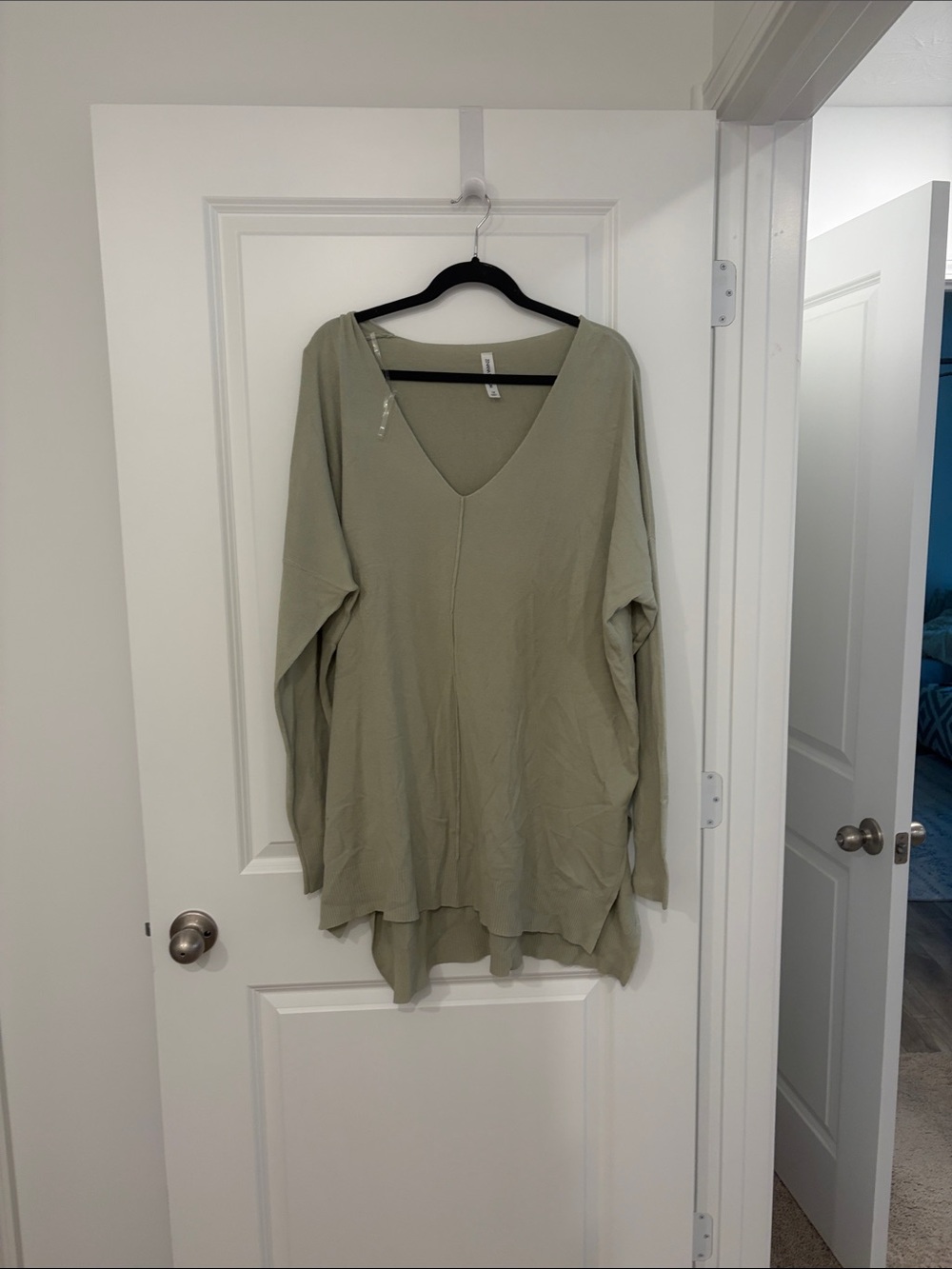 NWOT Oversized V-Neck Women’s Sweater in Sage Green
